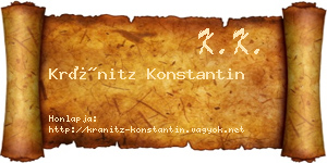 Kránitz Konstantin névjegykártya